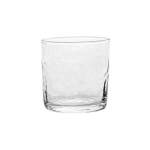  Puro Double Old Fashioned  Measurements: 3.5\L x 3.5\W x 3.75\H
Made in: Thailand
Made of: Glass
Volume: 13.0 Oz.

Dishwasher safe, warm gentle cycle. Not suitable for hot contents, freezer or microwave use. 
